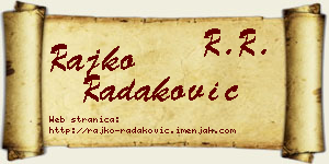 Rajko Radaković vizit kartica